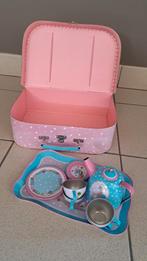 Servies + trolley met toebehoren, Kinderen en Baby's, Ophalen, Zo goed als nieuw, Overige materialen, Speelkeuken-accessoire