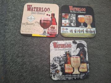 3 bierkaarten Waterloo sous-bock beschikbaar voor biedingen