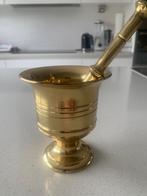 Vintage messing vijzel en stamper, Ophalen of Verzenden, Koper