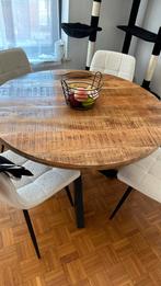 houten eettafel, 100 tot 150 cm, Rond, Industriel, Zo goed als nieuw