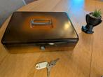 Draagbare vintage metalen kist, Huis en Inrichting, Woonaccessoires | Kisten, Ophalen, Metaal