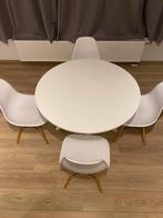 Witte Ronde tafel + 4 stoelen, Ophalen of Verzenden