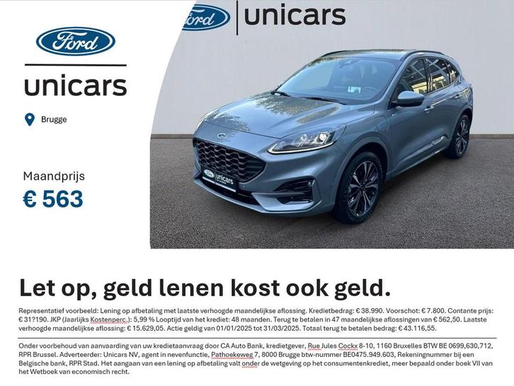 Ford Kuga ST-LINE X - 2.5 PHEV - 225PK - GARANTIE, Auto's, Ford, Bedrijf, Te koop, Kuga, Cruise Control, Electronic Stability Program (ESP)