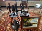Lot Objets Africains déco/meubles afrique ( cuivre, Ebène ), Enlèvement