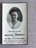 Oorlogsslachtoffer M.MOMMERENCY gevallen Oostende 1940 WOII, Ophalen, Bidprentje