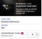 Tickets Ed Sheeran, Drie personen of meer, Augustus
