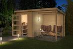 Blokhut met overkapping Jelle 370x175 Onbehandeld vuren, Verzenden, Nieuw