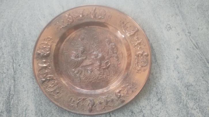 Koperen sierplaat, Antiek en Kunst, Antiek | Brons en Koper, Koper, Ophalen of Verzenden