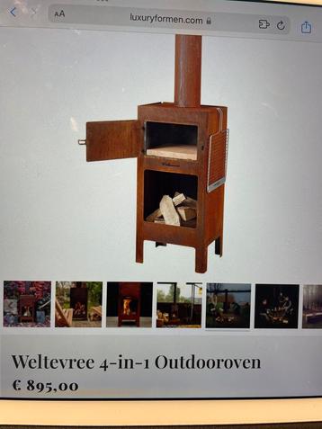 Weltevreden 4in1 outdooroven: pizzaoven,barbecue,kookplaat,., Tuin en Terras, Ophalen, Gebruikt