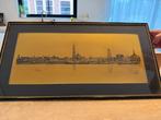 Skyline Antwerpen ets op Messing, Antiek en Kunst, Ophalen