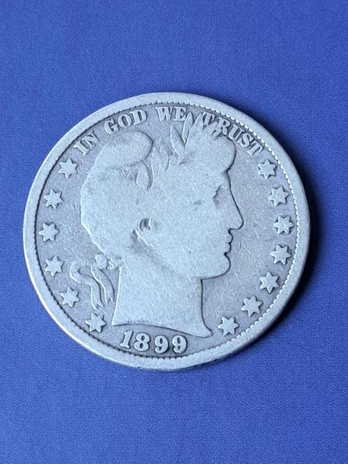 1899 USA half dollar Barber, Postzegels en Munten, Munten | Amerika, Losse munt, Noord-Amerika, Zilver, Verzenden