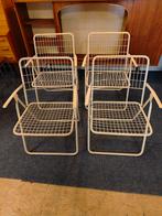 Vintage draadstaal klapstoelen met leuning 4stuks, Ophalen