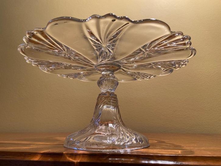Art Deco taartschotel Val Saint Lambert Bamboe, Antiek en Kunst, Antiek | Glaswerk en Kristal, Ophalen of Verzenden