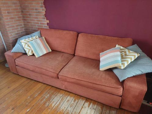 Divan Kivik (Ikea) en tissus couleur rouille, Huis en Inrichting, Zetels | Zetels, Gebruikt, Ophalen