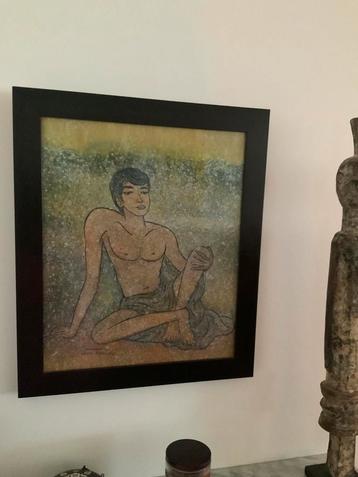 Balinese painting of young man beschikbaar voor biedingen