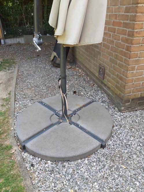 Parasolvoet beton + gratis zweefparasol grijs, Tuin en Terras, Parasols, Gebruikt, Parasolvoet, Ophalen of Verzenden