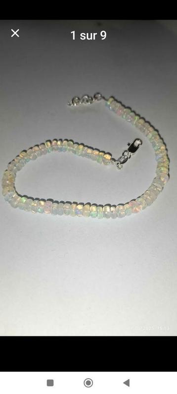 Sterling zilveren armband met natuurlijke opalen  beschikbaar voor biedingen