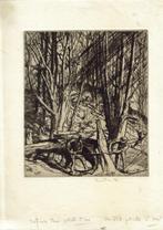 Frank Brangwyn ets "Bosarbeiders", 1930, gesigneerd, proefdr, Antiek en Kunst, Kunst | Etsen en Gravures, Ophalen