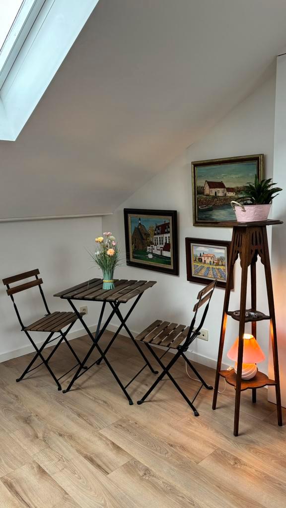 Ensemble Table Chaise Pliantes Bois & Métal Usage Extérieur, Maison & Meubles, Tabourets de bar, Utilisé, 60 à 90 cm, Bois, Métal