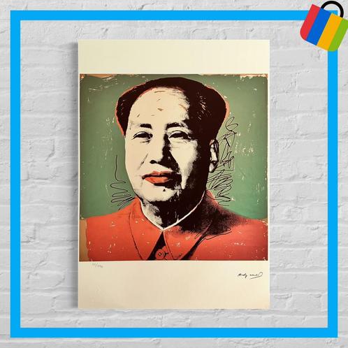 🟢 ANDY WARHOL Mao gesigneerd - met certificaat -, Antiek en Kunst, Kunst | Litho's en Zeefdrukken, Ophalen of Verzenden