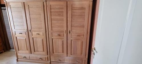 Kledingkast van gebleekt massief eikenhout van topkwaliteit, Huis en Inrichting, Kasten | Kleerkasten, Zo goed als nieuw, 200 cm of meer