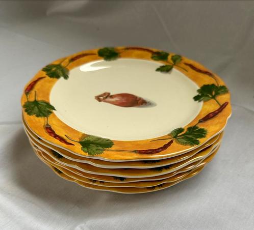Gien Poivre et Sel - set van 6 borden - Valerie Roy, Antiek en Kunst, Antiek | Servies los, Ophalen of Verzenden