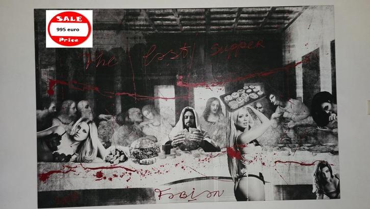 Het Laatste Avondmaal MEGA GROOT van Fabian 200 x 130 cm, Antiek en Kunst, Kunst | Schilderijen | Klassiek, Ophalen