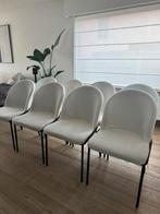 8 chaises bouclées blanc cassé avec pieds en métal noir, Maison & Meubles, Tissus, Eetkamerstoel off-white Bouclé zwart metalen poten
