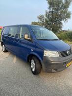 Blauwe Volkswagen T5 Transporter 2.5 TDI 2009 Dubbel Cabine, Autos, Achat, 4 portes, Autre carrosserie, Alarme