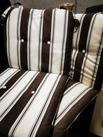 Coussins de chaise rétro vintage 70's combinaison marron bla, Jardin & Terrasse, Comme neuf, Enlèvement ou Envoi