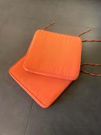 Houten tafel met zes stoelen en kussens, Tuin en Terras, Ophalen, Gebruikt