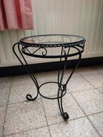 Glazen bijzettafel / plantentafel, Huis en Inrichting, Tafels | Bijzettafels, Ophalen, Gebruikt, Glas, Vintage
