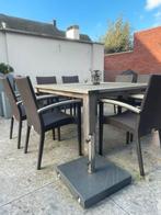 Tuintafel 150x150 en 8 stoelen, Tuin en Terras, Ophalen, Gebruikt