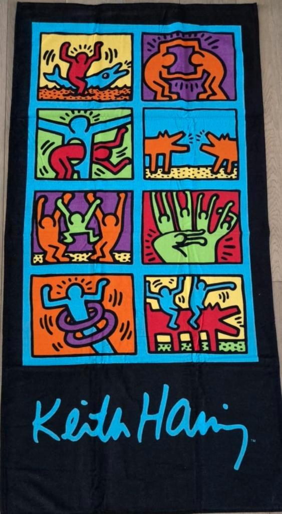 Keith Haring Vintage "Retrospect" strandlaken., Antiek en Kunst, Kunst | Overige Kunst, Ophalen of Verzenden