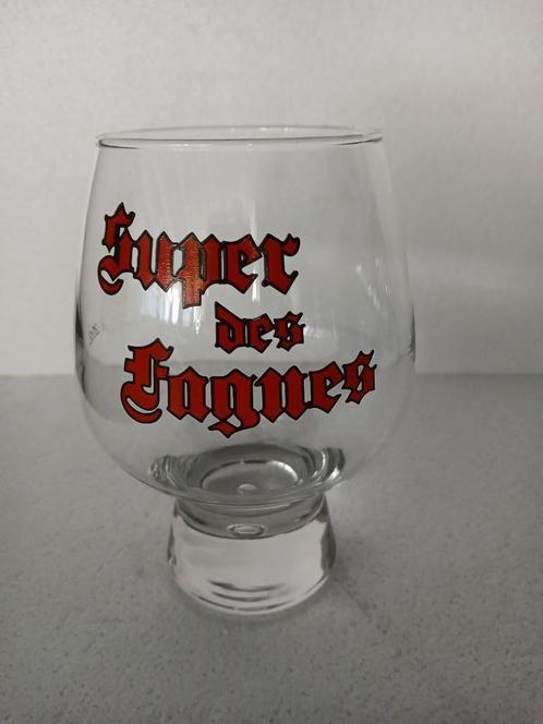Oud SUPER DES FAGNES glas in perfecte staat (2), Verzamelen, Biermerken, Zo goed als nieuw, Glas of Glazen, Overige merken, Ophalen of Verzenden