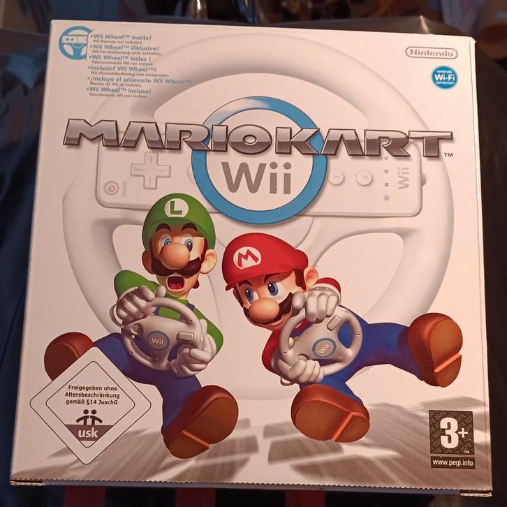 Mario Kart Wii+ Wii+ Wiel (doos), Games en Spelcomputers, Games | Nintendo Wii, Zo goed als nieuw, Racen en Vliegen, Vanaf 3 jaar
