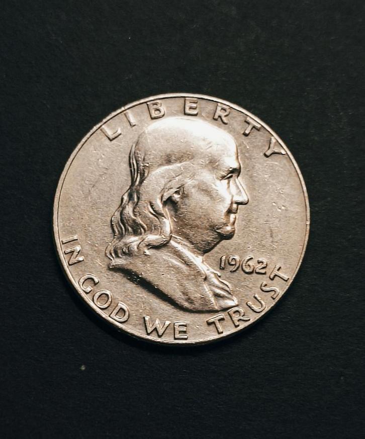 Franklin half dollar, zilver, 1962, usa, Timbres & Monnaies, Monnaies | Amérique, Argent, Enlèvement ou Envoi