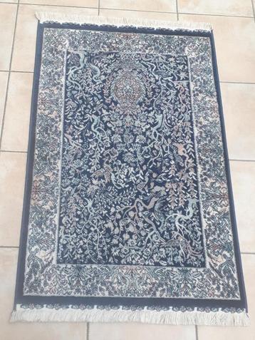 Kerman Silk tapijt, 116 cm op 71,5 cm, 100% Egyptian cotton