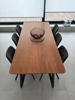 Eettafelset Fineer Walnoot met 6 Stoelen, Huis en Inrichting, Ophalen, Zo goed als nieuw, Vijf personen of meer