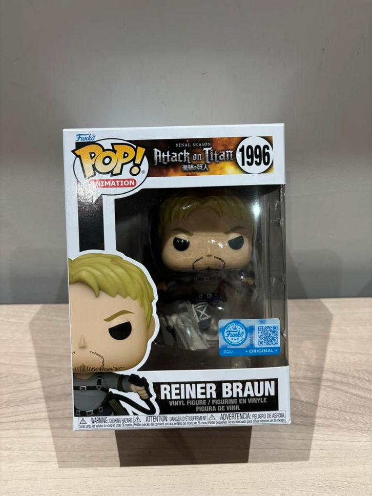 Reiner Braun #1996 Funko Pop Attack on Titan Funko Exclusive, Verzamelen, Poppetjes en Figuurtjes, Zo goed als nieuw, Ophalen of Verzenden