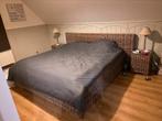 Bed in riet en hout 200x180 cm, Huis en Inrichting, Slaapkamer | Bedden, Ophalen of Verzenden