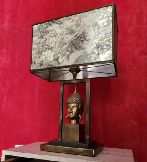Exclusieve tafellamp met Boeddhahoofd – Oosters design, Antiek en Kunst, Antiek | Verlichting, Ophalen