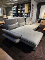 Canapé cuir véritable couleur Taupe, 100 à 125 cm, Banc d'angle, Comme neuf, Enlèvement