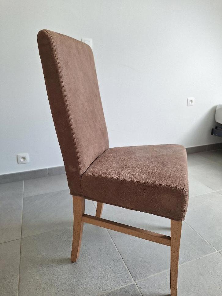 4 STOELEN, Huis en Inrichting, Stoelen, Zo goed als nieuw, Vier, Hout, Leer, Overige kleuren, Ophalen