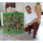 abstract bloemenschilderij, 125 euro, Ophalen
