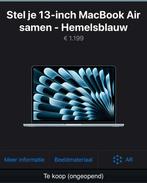 Nieuwe macbook air 13-inch/ hemelsblauw, Computers en Software, Ophalen, 13 inch, 512 GB, Nieuw
