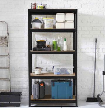 Nordevik stellingkast – zwart – 180x90x40 cm – 5 schappen beschikbaar voor biedingen