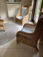 Rotan zetels +  ronde tafel, Huis en Inrichting, Zetels | Zetels, Ophalen, Zo goed als nieuw, Riet of Rotan