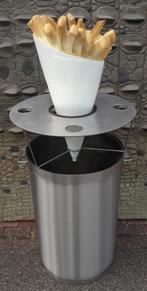 Poubelle en acier inoxydable avec sac à frites 140 cm