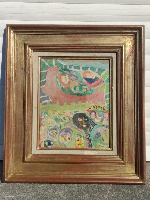 huile sur panneau signe georges linotte, Antiek en Kunst, Kunst | Schilderijen | Klassiek, Ophalen of Verzenden
